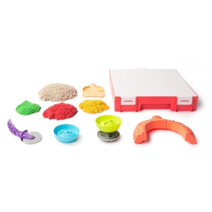 Spin Master Kinetic Sand Juego de Arena Moldeable Squish Pizza, Crea tu Propia Pizza de Arena, para Niños +5 Años. 27,9x25,4x5,1 cm 2
