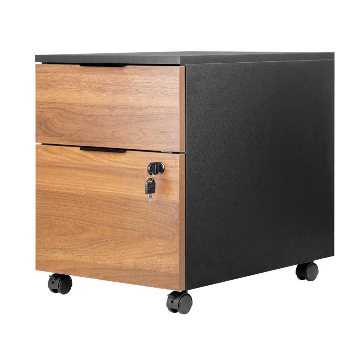 Phoenix technologies Cajonera Artisan de Oficina, 2 cajones, Negro con frontales en madera de nogal, 40x54.5x44.2 cm 0 Phoenix technologies Cajonera Artisan de Oficina, 2 cajones, Negro con frontales en madera de nogal, 40x54.5x44.2 cm 0