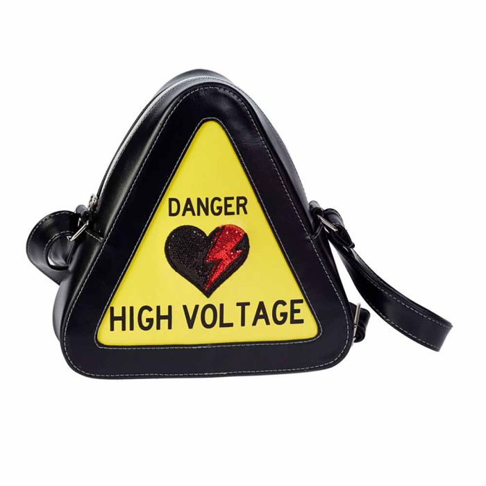 Bolso Pequeño Warning High Voltage Oh My Pop Amarillo