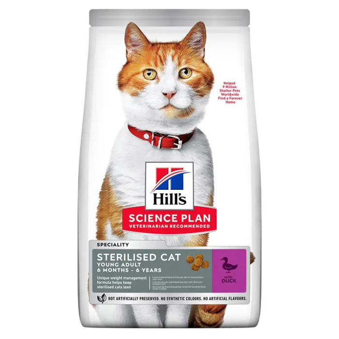 Hill'S Hsp Feline Young Adult Sterilised Pato 1,5 kg
