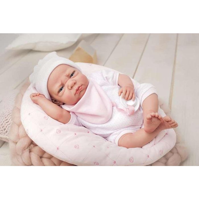 Muñeca Elegance Edur 40 cm con cuerpo blando, traje rosa y cojin (muñeco con peso) 3