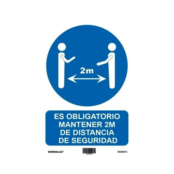 Pictograma Archivo 2000 Obligatorio Mantener 2 M De Distancia De Seguridad Pvc Color Azul 210x297 mm