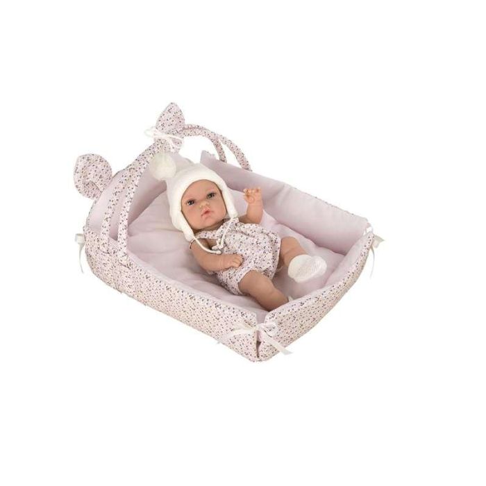 Muñeca Elegance Natal 33 cm con cuerpo de vinilo y cuna (medida cuna 26x37x24 cm) 4