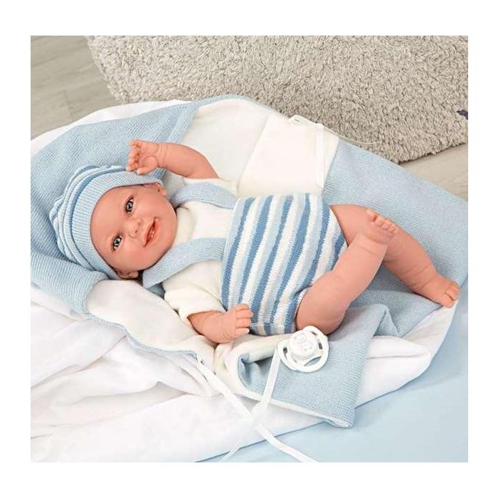 Muñeco Elegance 35Cm Babyto Azul C/ Manta 60751 Arias 10