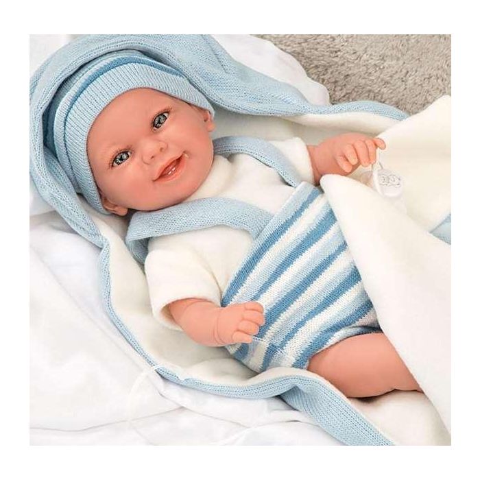 Muñeco Elegance 35Cm Babyto Azul C/ Manta 60751 Arias 12