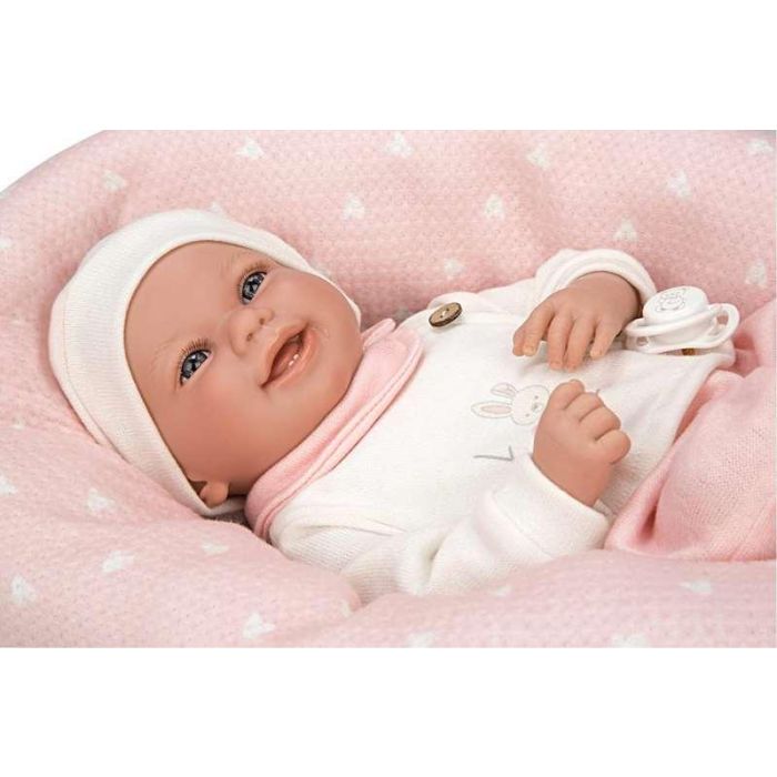 Muñeca Elegance Colin Rosa Con Cojin Lactancia. Incluye Chupete (Muñeco Con Peso) 40 Cm 4