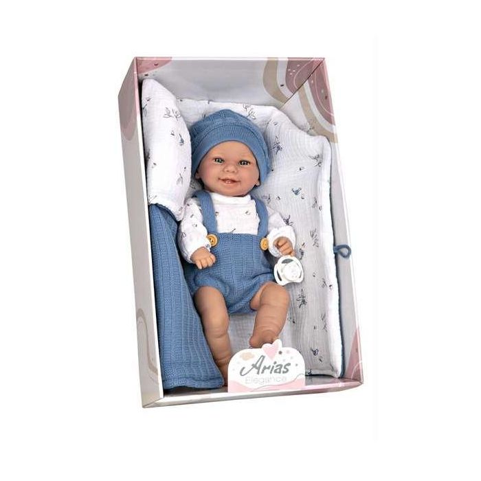 Muñeca elegance 33 cm babyto azul c/saco de dormir (cuerpo vinyl, sexo niño)