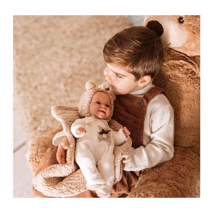 Muñeca Elegance Babyto marron con manta (muñeco de peso) 35 cm 1