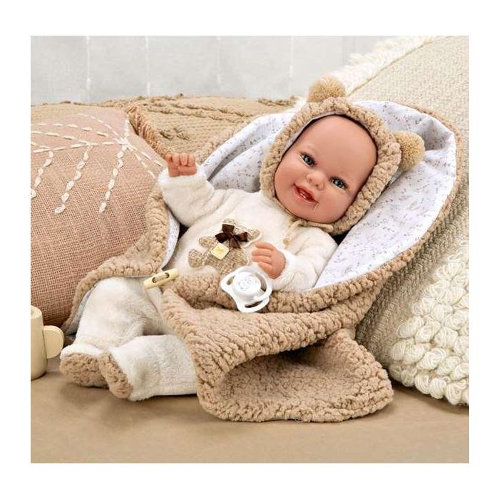 Muñeca Elegance Babyto marron con manta (muñeco de peso) 35 cm 5