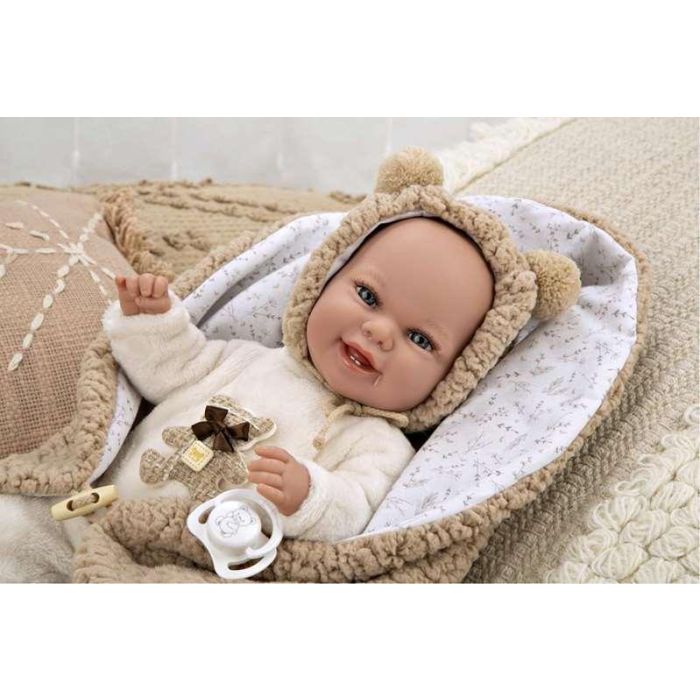 Muñeca Elegance Babyto marron con manta (muñeco de peso) 35 cm 11