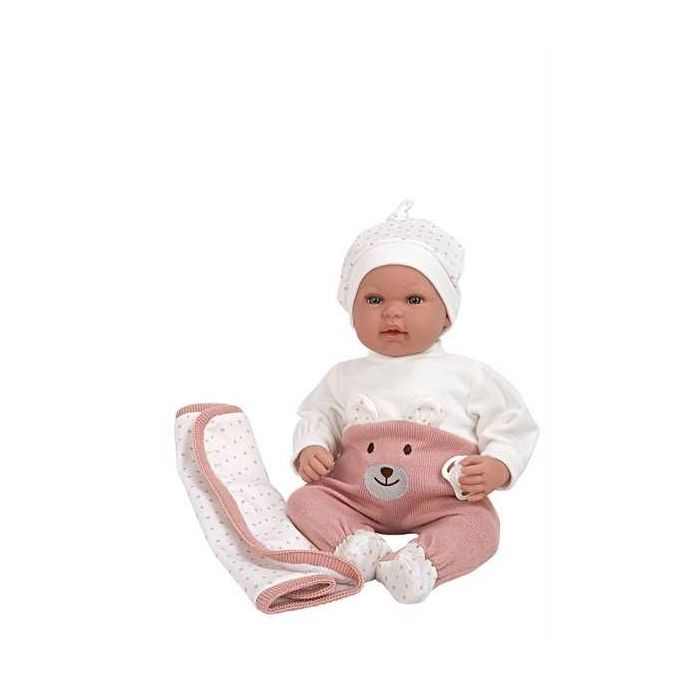 Muñeca elegance 45 cm mies rosa c/manta c/mecanismo risa try me 3