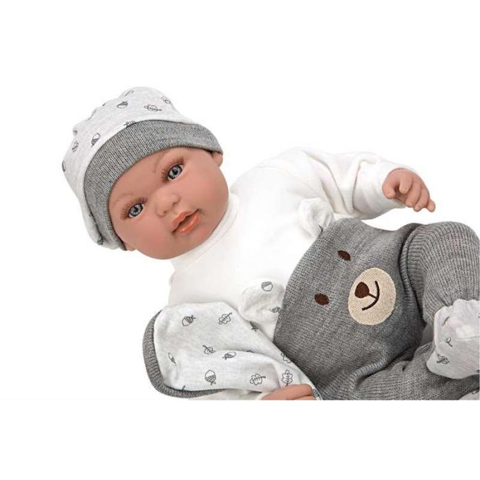 Muñeca elegance 45 cm mies gris c/manta c/mecanismo risa try me 5