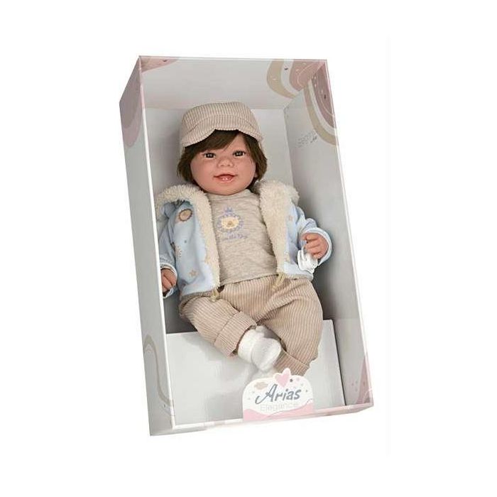 Muñeca elegance 45 cm zoe beige c/pelo c/mecanismo risa try me