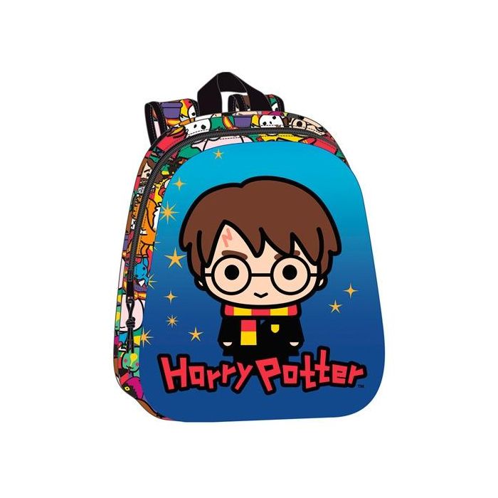 Mochila Escolar Harry Potter Azul Multicolor 27 x 33 x 10 cm