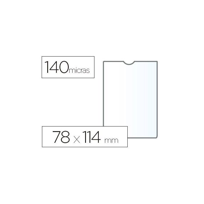 Esselte Funda Portacarnets 75Q 78x114 mm Pvc Liso 140 Micras Caja 100 Unidades Transparente