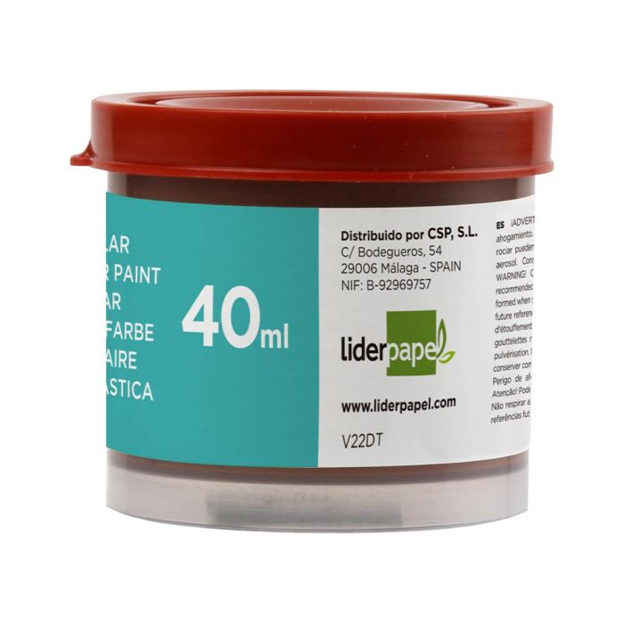 Tempera Liderpapel Escolar 40 mL Marron 5 unidades 2