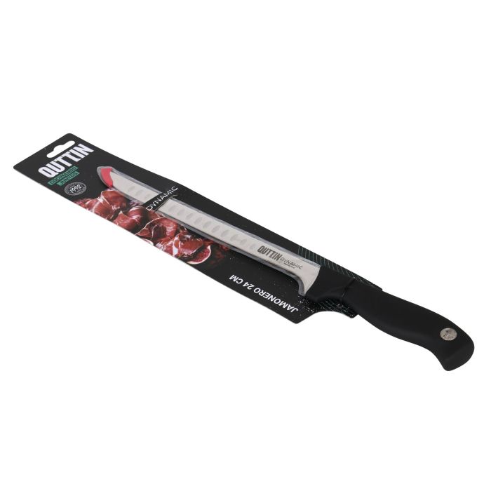 Quttin Cuchillo Jamonero Dynamic de Acero Inoxidable 24 cm - Ideal para Cortar Jamón en lonchas Finas (8 Unidades) 1