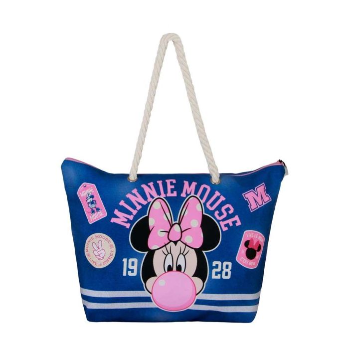Bolsa de Playa Soleil Varsity Disney Minnie Mouse Azul 1