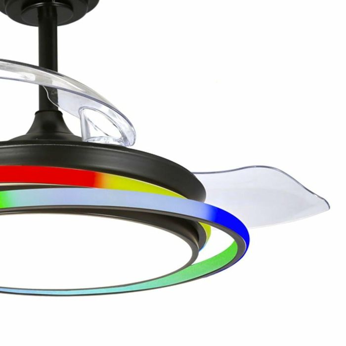 Ventilador de Techo CristalRecord ANTILA MINI RGB BK RETRAC Negro 1 Ventilador de Techo CristalRecord ANTILA MINI RGB BK RETRAC Negro 1