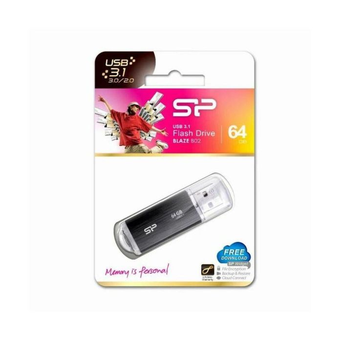 Memoria USB Silicon Power Blaze B02 Negro 64 GB 1