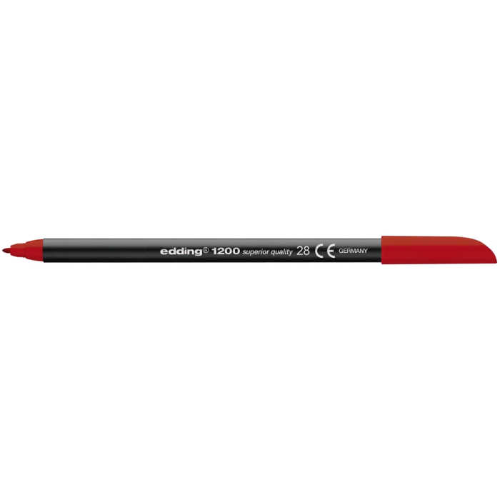 Edding Rotulador 1200 Punta Fina Rojo Inglés (Set de 5) - Rotulador de fibra con trazo de 1 mm, tinta a base de agua (Set de 5) 1