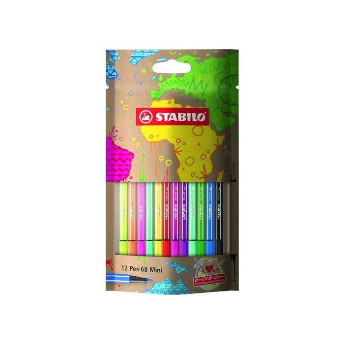 Rotulador Fibra Stabilo Point 68 Estuche De 12 Design (Set de 6)