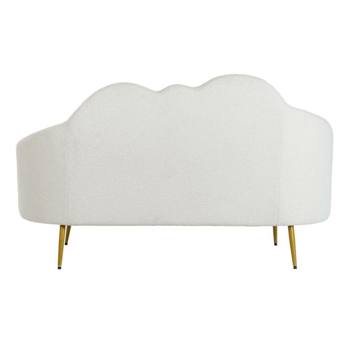 Sofa Scandi DKD Home Decor Blanco Mostaza 75 x 92 x 155 cm 1