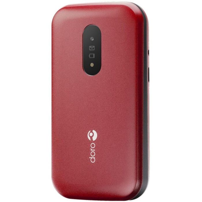 Doro 2820 Teléfono móvil con tapa 4G, 2.8" rojo/blanco, cámara, Bluetooth 5.0, 1000 mAh, sin cargador 5