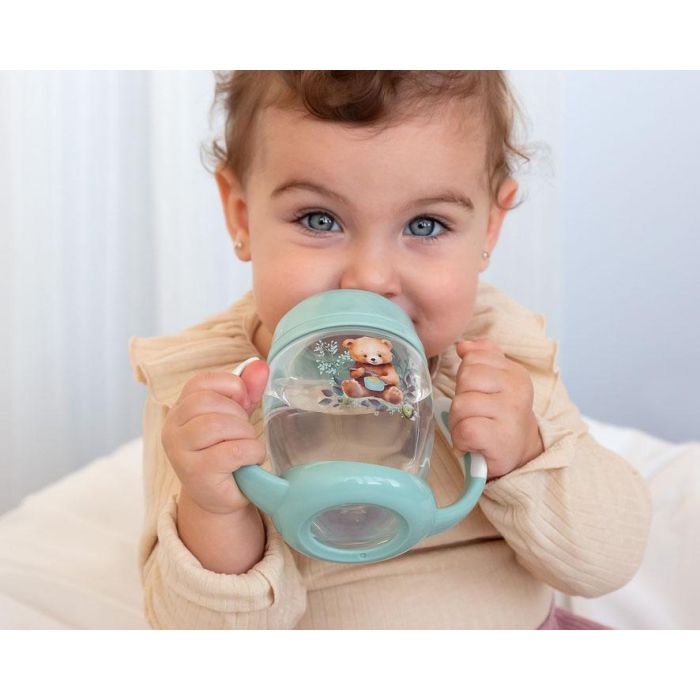 KioKids Taza de Aprendizaje Step 1 Oso Sage +6 meses Colección Honey Antiderrames 1