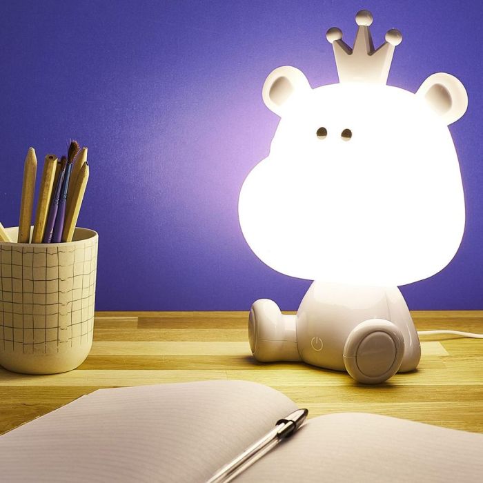 Home Deco Kids Luz Quitamiedos Led Hipopótamo Infantil 100 Leds 1W USB 6500-7000K 15x25cm 5
