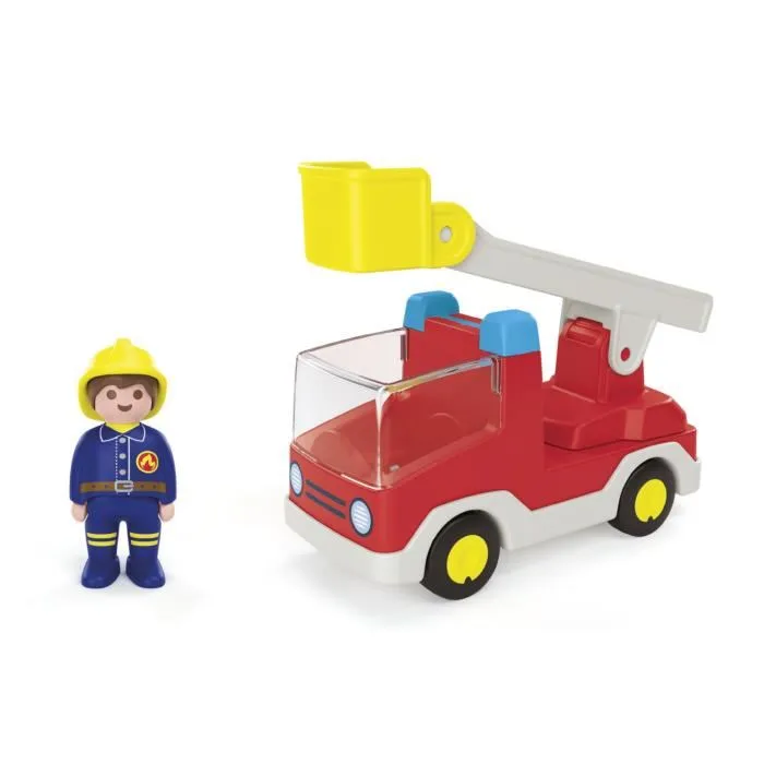 Playmobil Camión De Bomberos Junior 71683 con Escalera y Figura para +12 Meses 3