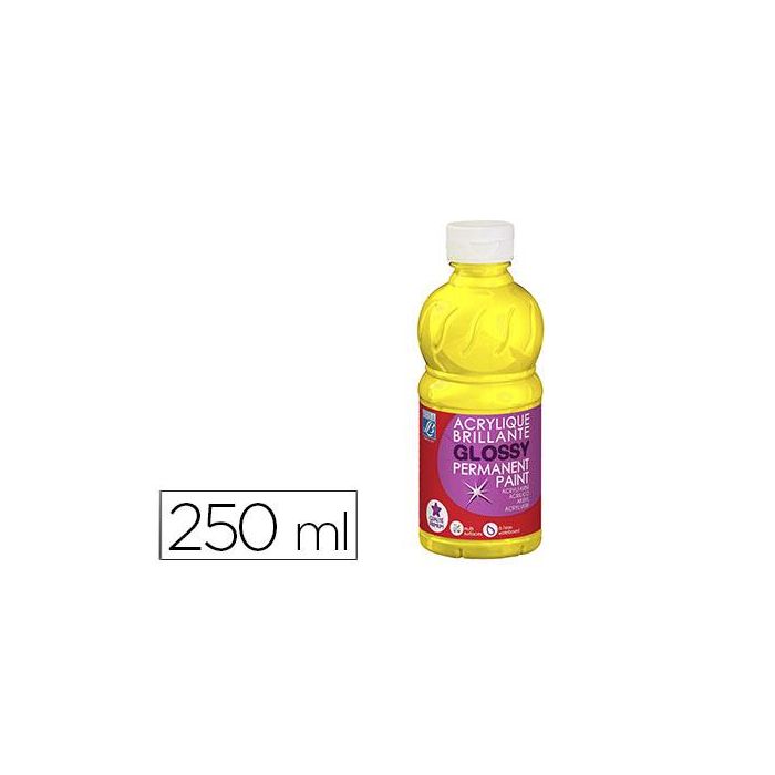 Pintura Acrilica L&B Brillo Amarillo Primario Bote De 250 mL