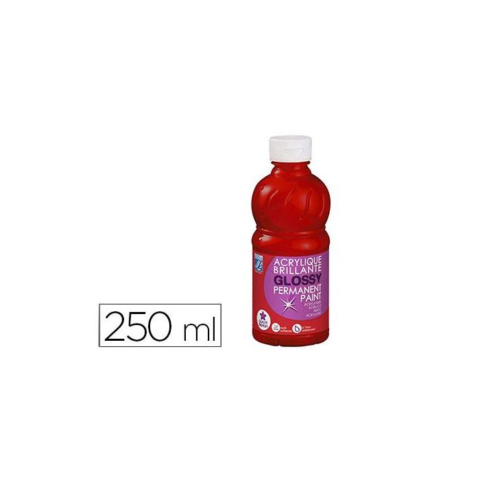 Pintura Acrilica L&B Brillo Rojo Primario Bote De 250 mL