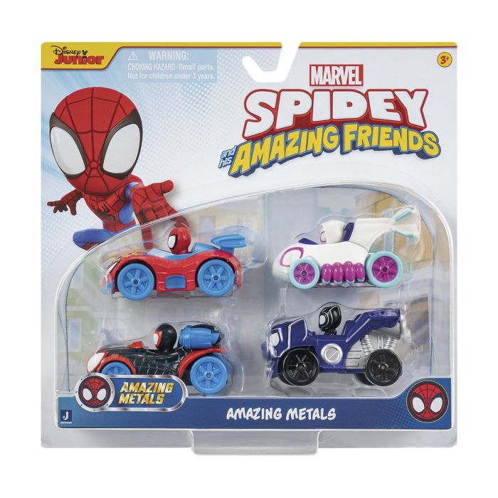 Pack 4 Vehículos Amazing Metals Spidey Snf0200 Jazwares 2