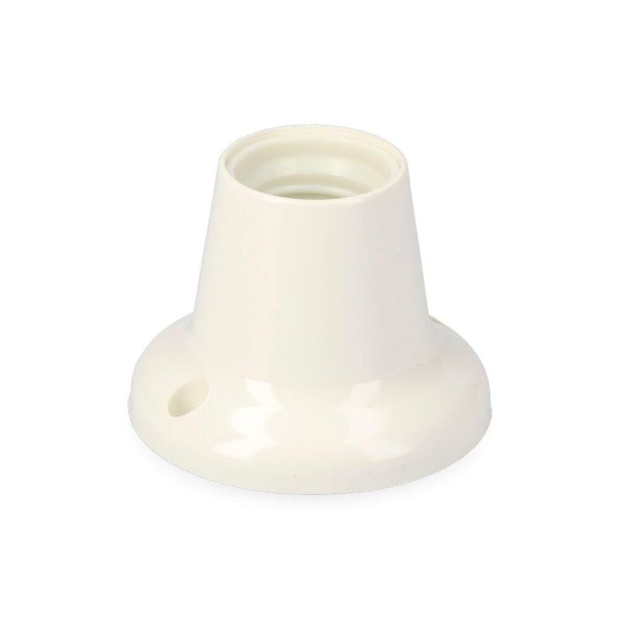 Edm Portalámparas zócalo recto E27 250V blanco para interior 0 Edm Portalámparas zócalo recto E27 250V blanco para interior 0