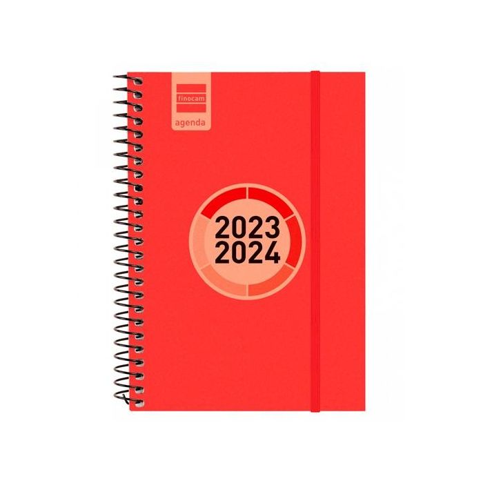 Finocam agenda escolar espir label e8 espiral svh rojo 2023-2024 