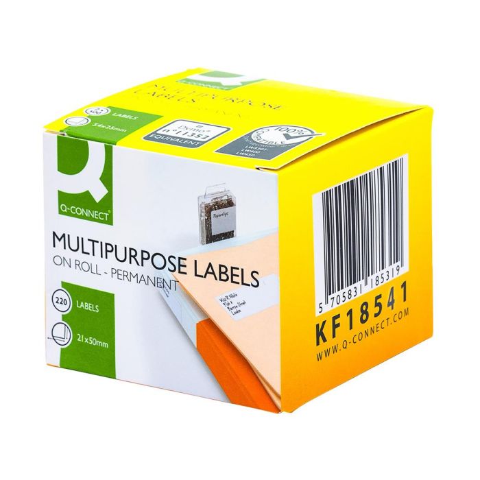 Etiqueta Adhesiva Q-Connect Kf18541 Compatible Dymo 99017 Tamaño 50x12 mm Caja Con 220 Etiquetas 1