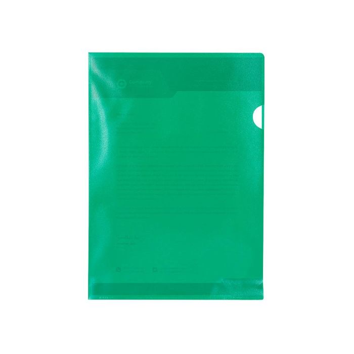 Carpeta Dossier Uñero Plastico Q-Connect Din A4 120 Micras Verde Caja De 100 Unidades