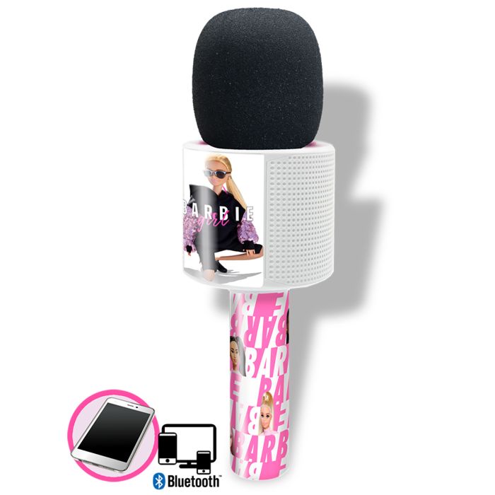 Microfono barbie con melodias conecta tu dispositivo bluetooth y canta tus canciones favoritas. 52x9x42 cm