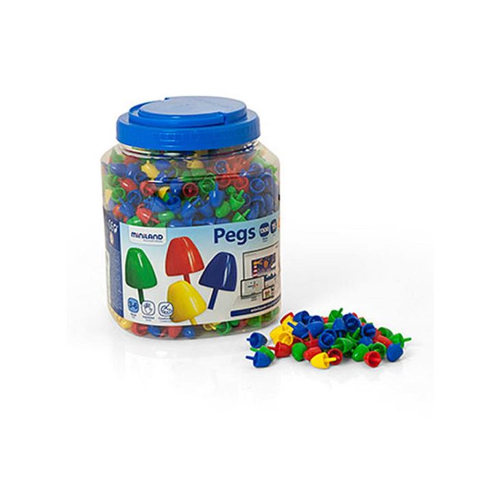 Juego Miniland Pegs Bote De 1300 Piezas De 15 mm 1