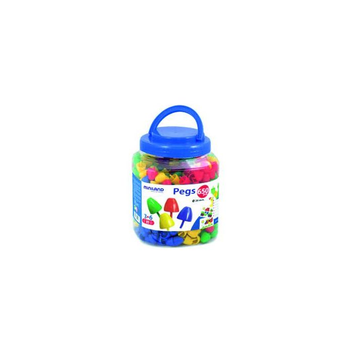 Juego Miniland Pegs Bote De 650 Piezas De 20 mm