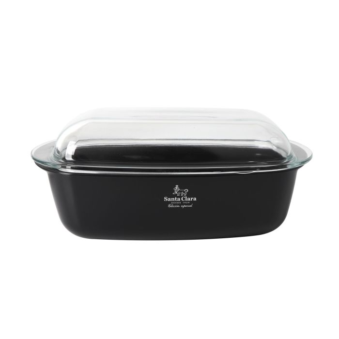 Fuente rectangular para horno Borosilicate con tapa 4.5L - Inde (2 Unidades) 4