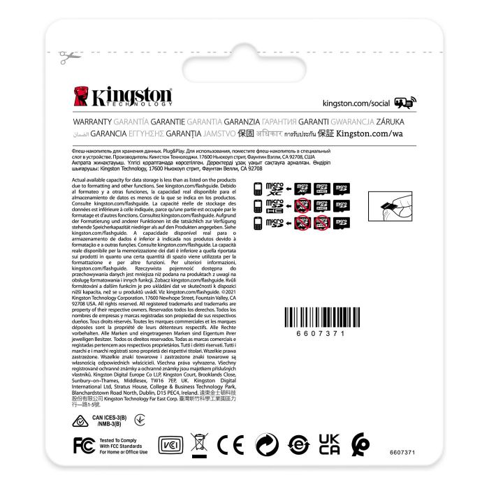 Kingston MicroSDHC Industrial 8GB 100MB/s Clase 10 A1 Kingston MicroSDHC Industrial 8GB 100MB/s Clase 10 A1