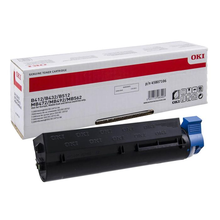 Toner Oki B412Dn - 432Dn - 512Dn - Mb472Dnw - 492Dn Negro 700 Pag 1