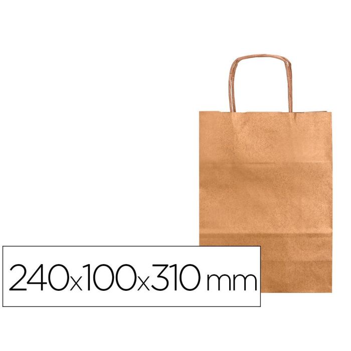 Bolsa Kraft Q-Connect Natural Asa Retorcida 240x100x310 mm 25 unidades