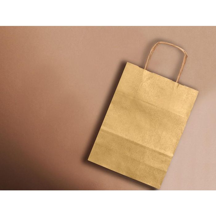 Bolsa Kraft Q-Connect Oro Asa Retorcida 240x100X310 mm 25 unidades 5