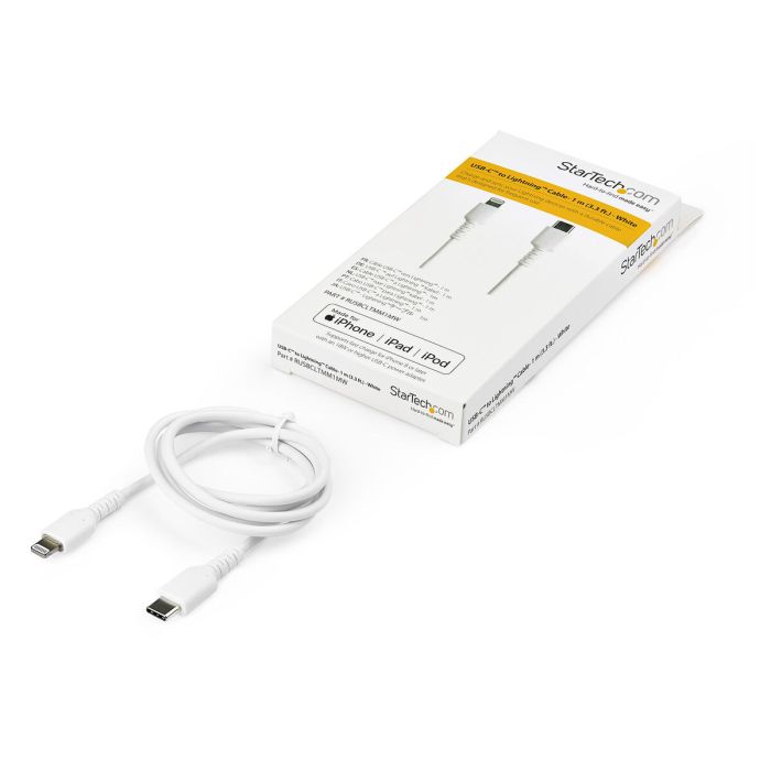 Cable USB-C a Lightning Startech RUSBCLTMM1MW Blanco 1 m 3
