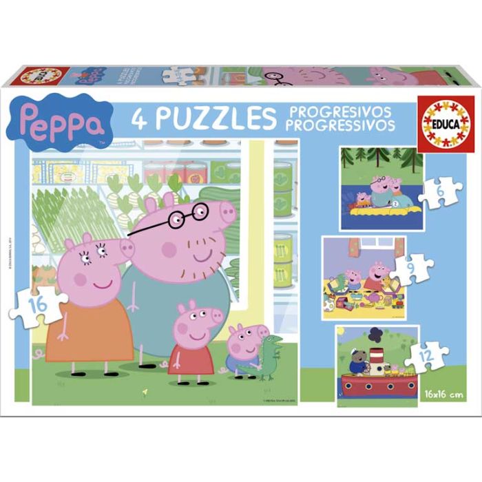 Puzzles Progresivos Peppa Pig 6-9-12-16 15918 Educa