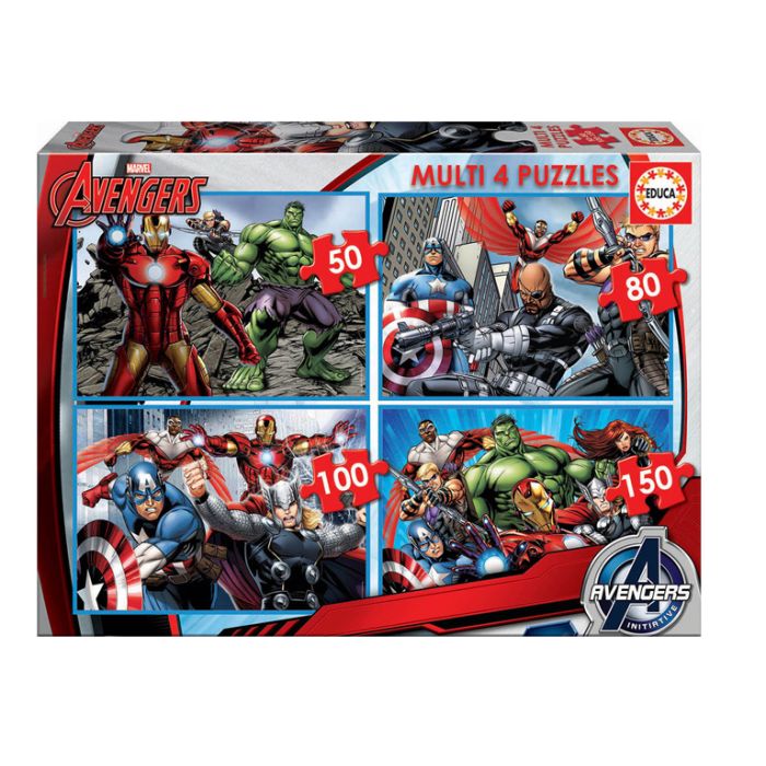 Multi 4 Puzzles 50-80-100-150 Avengers 16331 Educa