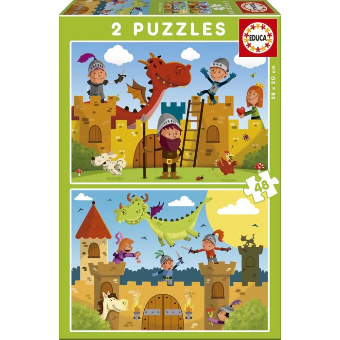 Puzzles 2X48 Dragones Y Caballeros 17151 Educa